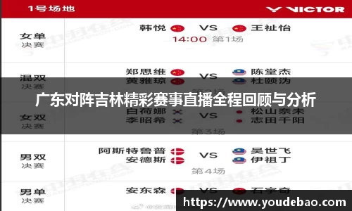广东对阵吉林精彩赛事直播全程回顾与分析